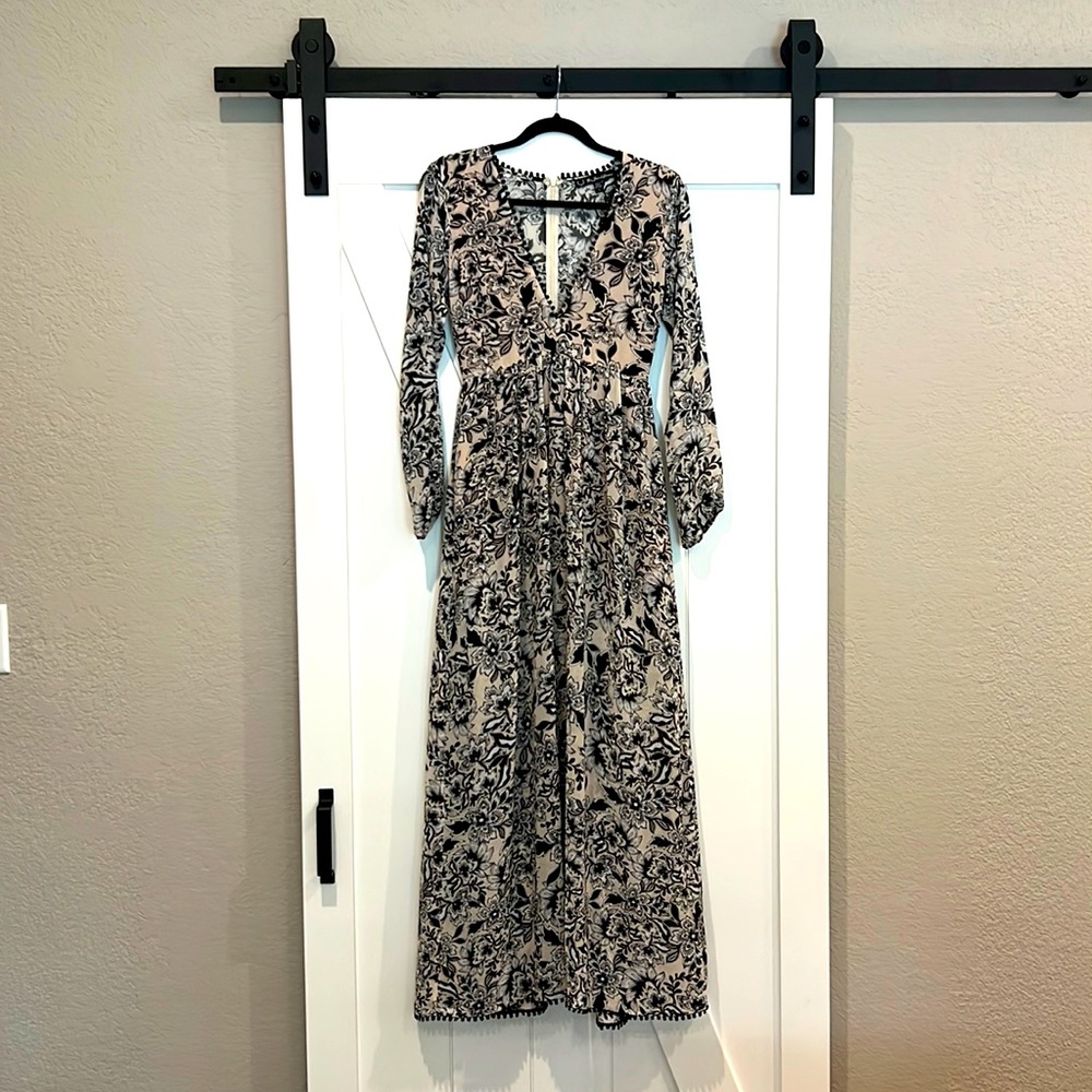 Sheer floral print dress